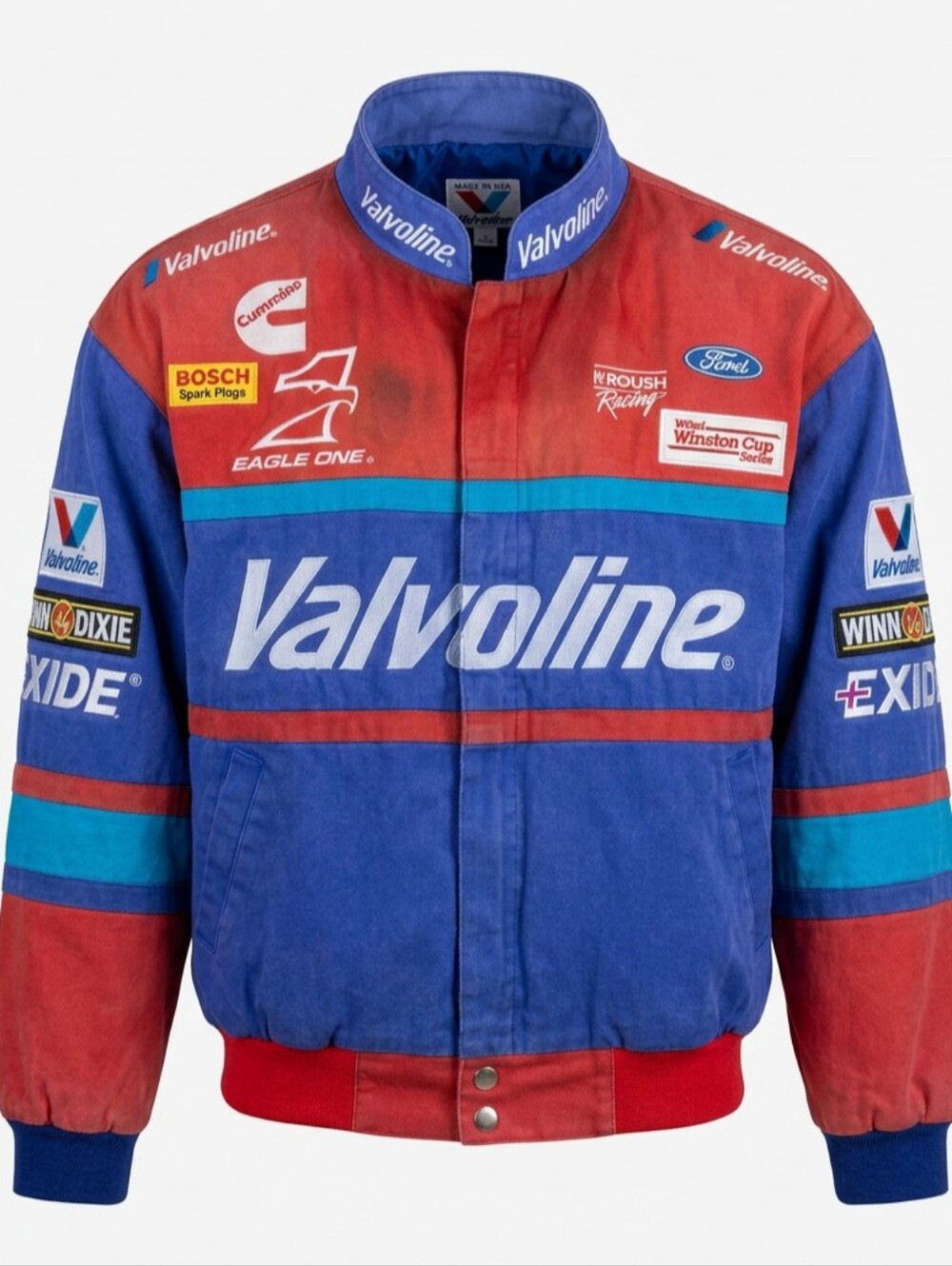 Vintage 1990s Mark Martin Valvoline #6 NASCAR Racing Jacket Mens Medium